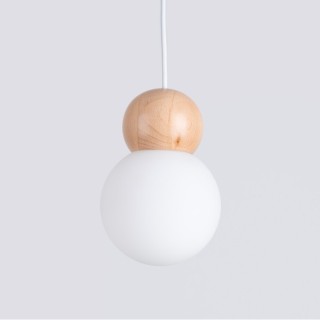 Lampe suspendue PEKKA 1 blanc/bois naturel
