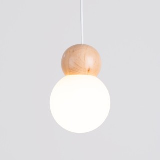 Lampe suspendue PEKKA 1 blanc/bois naturel