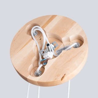 Lampe suspendue PEKKA 3P blanc/bois naturel