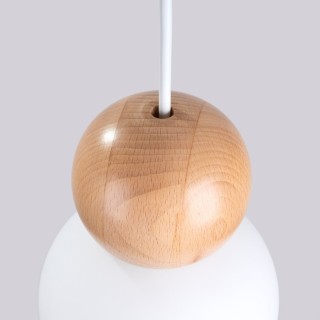 Lampe suspendue PEKKA 3P blanc/bois naturel