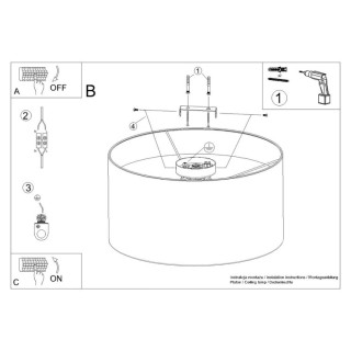 Plafonnier TELESTO blanc/marron foncé
