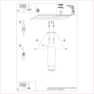 Plafonnier NERO 22,5 noir/chrom