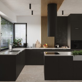 Plafonnier NERO 22,5 noir/chrom