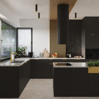 Plafonnier NERO 22,5 noir/doré