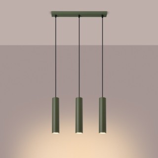 Lampe suspendue LAGOS 3L vert olive