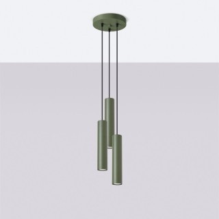 Lampe pendante LAGOS 3P vert olive