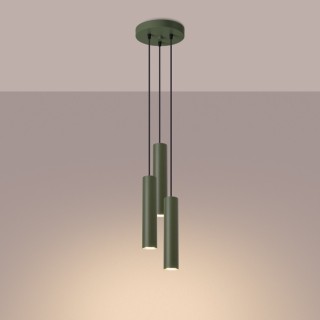 Lampe pendante LAGOS 3P vert olive