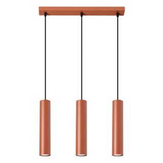 Lampe suspendue LAGOS 3L rouge ocre