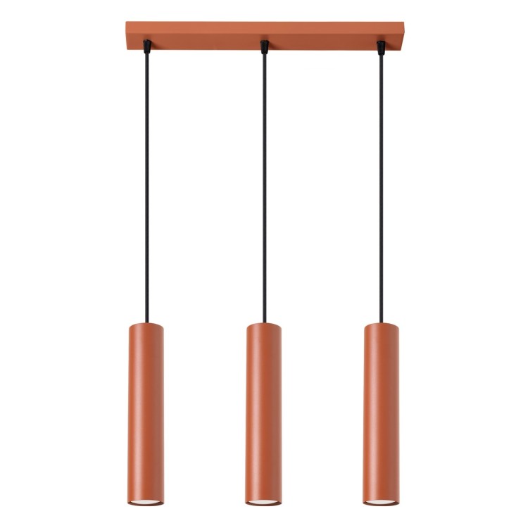 Lampe suspendue LAGOS 3L rouge ocre
