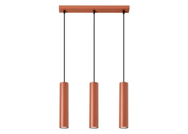 Lampe suspendue LAGOS 3L rouge ocre
