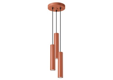 Lampe suspendue LAGOS 3P rouge ocre