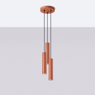 Lampe suspendue LAGOS 3P rouge ocre