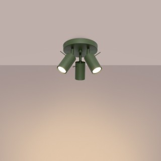 Plafonnier RING 3P vert olive