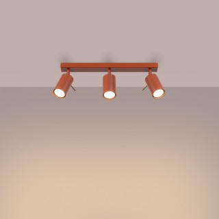 Plafonnier RING 3L rouge ochra
