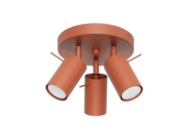 Plafonnier RING 3P rouge ochra