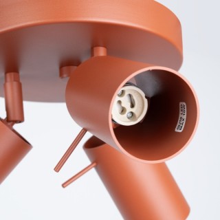 Plafonnier RING 3P rouge ochra