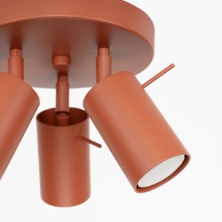 Plafonnier RING 3P rouge ochra