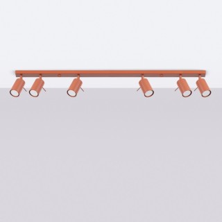 Plafonnier RING 6L rouge ochra