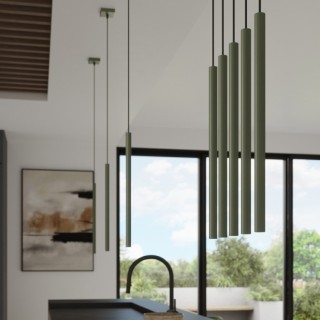 Lampe pendante PASTELO 3 vert olive
