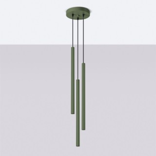 Lampe pendante PASTELO 3P vert olive
