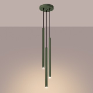 Lampe pendante PASTELO 3P vert olive