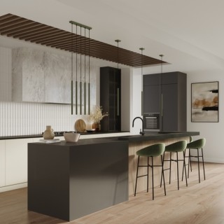 Lampe pendante PASTELO 3P vert olive