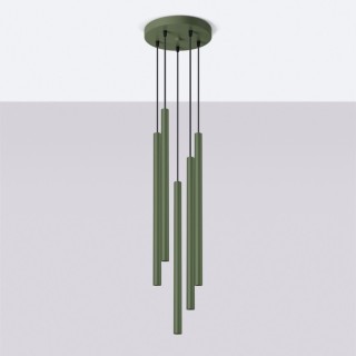 Lampe pendante PASTELO 5P vert olive