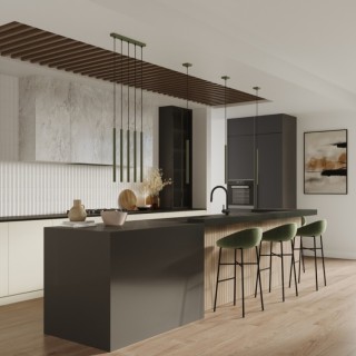 Lampe pendante PASTELO 5P vert olive