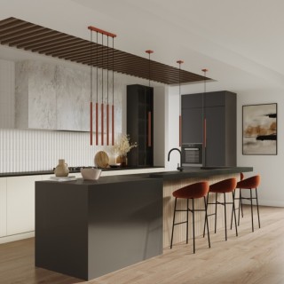 Lampe suspendue PASTELO 1 rouge ocre