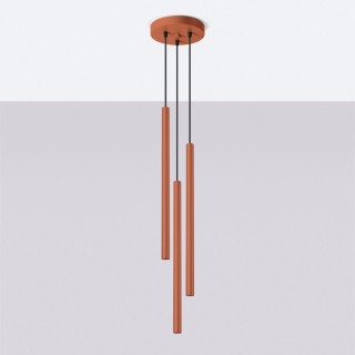 Lampe suspendue PASTELO 3P rouge ocre