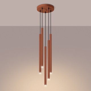 Lampe suspendue PASTELO 5P rouge ocre