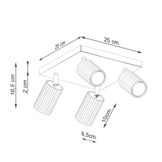 Plafonnier KARBON 4 blanc