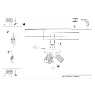 Plafonnier KARBON 3P beige