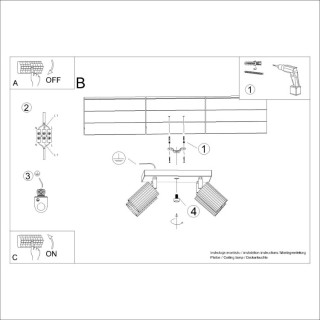 Plafonnier KARBON 4 beige