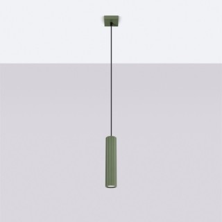 Lampe suspendue KARBON 1 vert olive