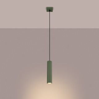 Lampe suspendue KARBON 1 vert olive