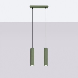 Lampe suspendue KARBON 2 vert olive