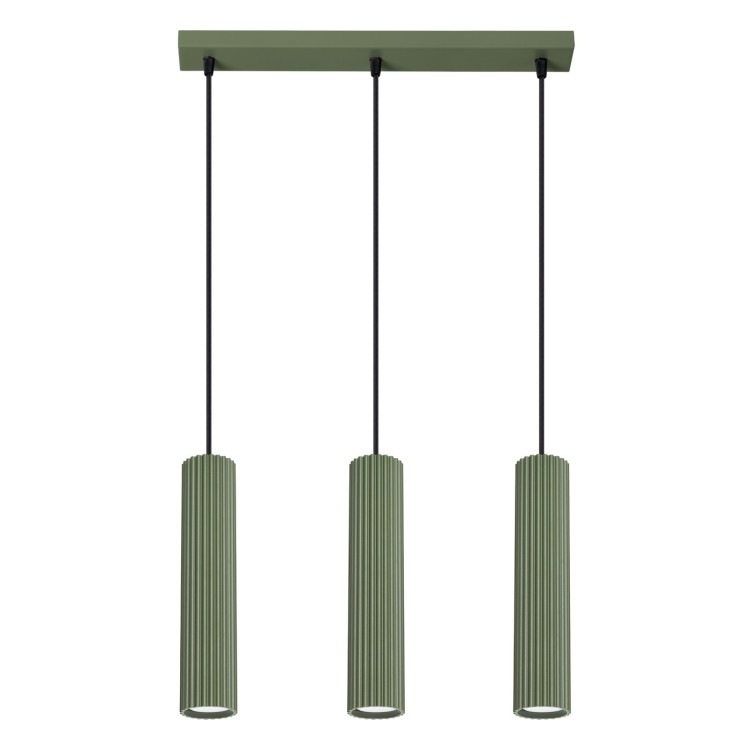 Lampe suspendue KARBON 3L vert olive