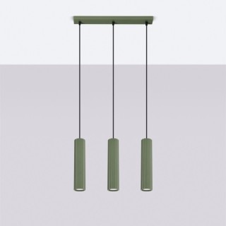 Lampe suspendue KARBON 3L vert olive