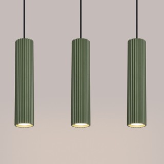 Lampe suspendue KARBON 3L vert olive