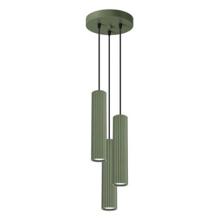 Lampe suspendue KARBON 3P vert olive