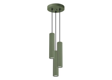 Lampe suspendue KARBON 3P vert olive