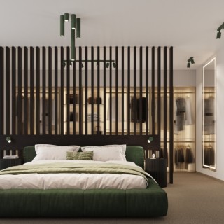 Applique KARBON vert olive avec interrupteur