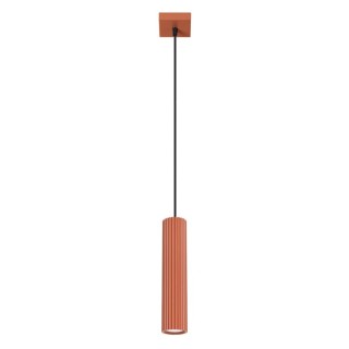Lampe suspendue KARBON 1 rouge ocre