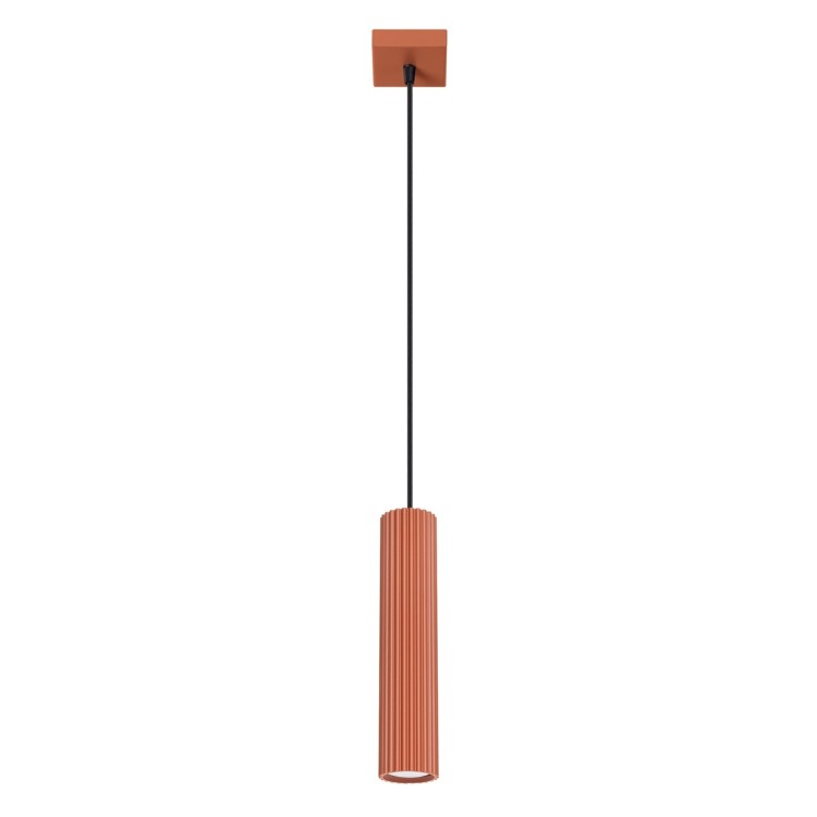 Lampe suspendue KARBON 1 rouge ocre