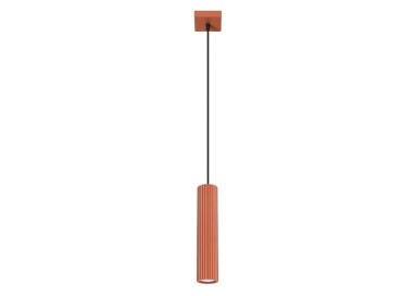 Lampe suspendue KARBON 1 rouge ocre