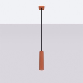 Lampe suspendue KARBON 1 rouge ocre