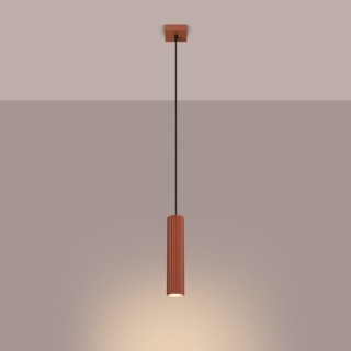 Lampe suspendue KARBON 1 rouge ocre