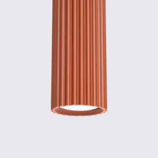 Lampe suspendue KARBON 1 rouge ocre
