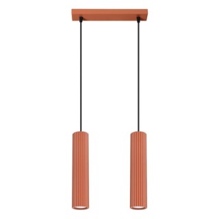 Lampe suspendue KARBON 2 rouge ocre